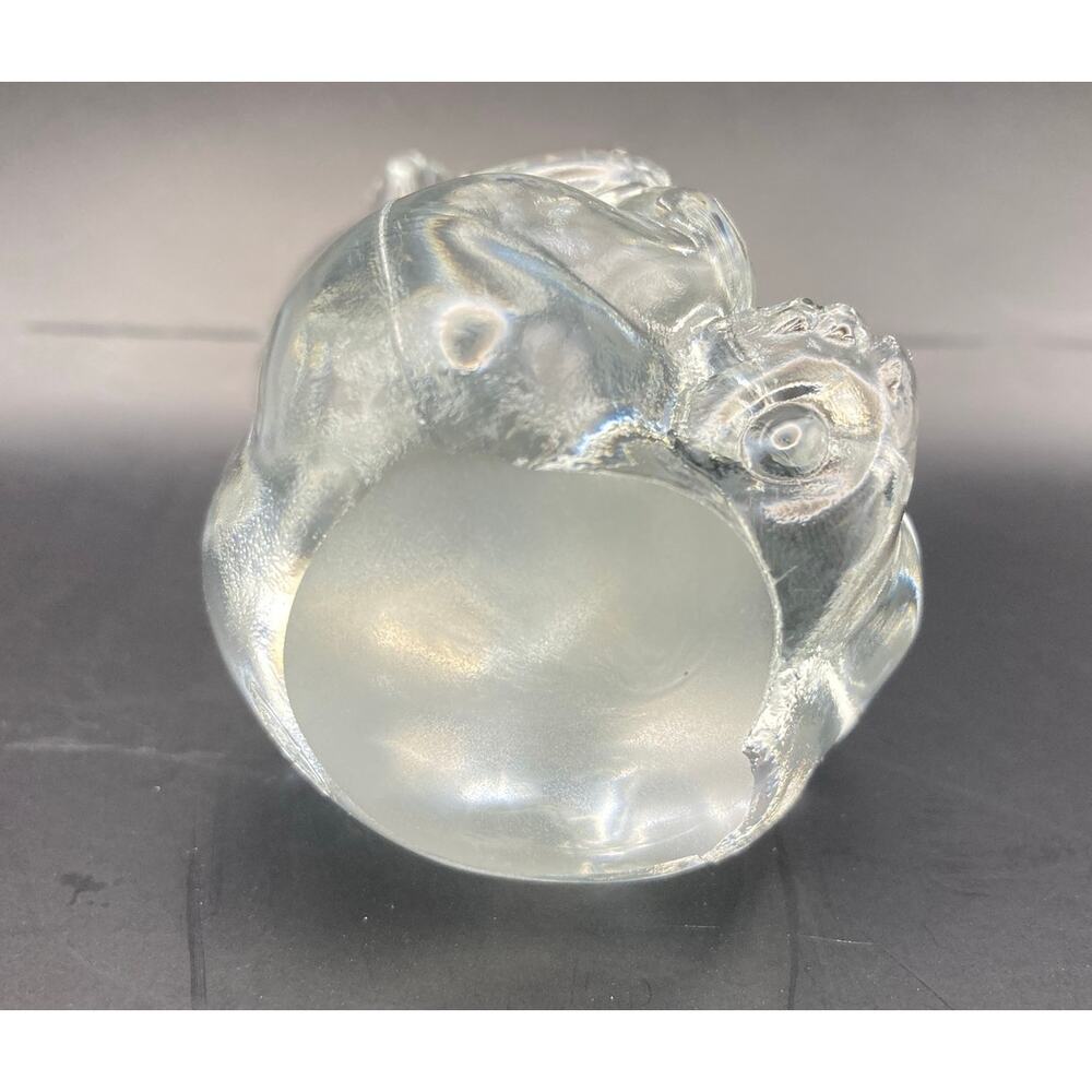 Fenton Clear Glass Art Sitting Bear 3 3/4" Tall Solid Paperweight Decorative - Picture 7 of 10